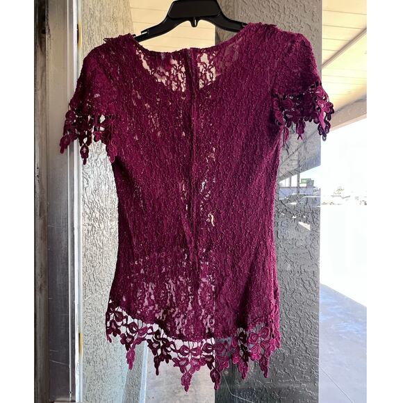 Vintage 1980's Sen Shi purple lace top - Picture 5 of 5